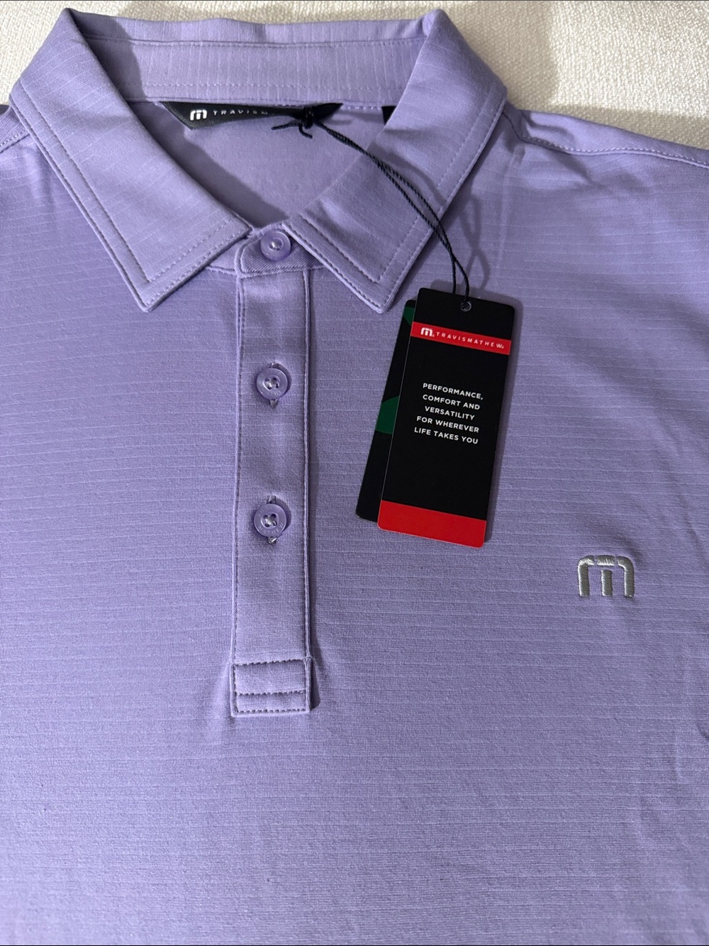 NWT Travis Mathew Lavender Performance Polo - Picture 2 of 4